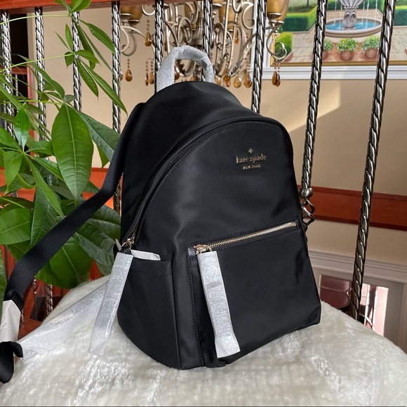 ‼️SOLD‼️ Kate Spade Medium Backpack in Black ✨♠️ - Picture 3 of 13